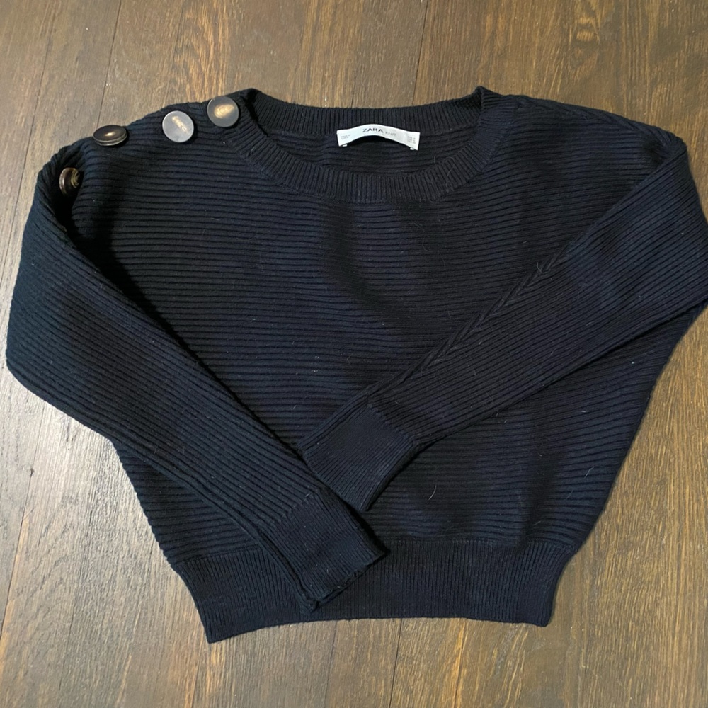 Zara Knit Sz S Pullover Sweater Cropped